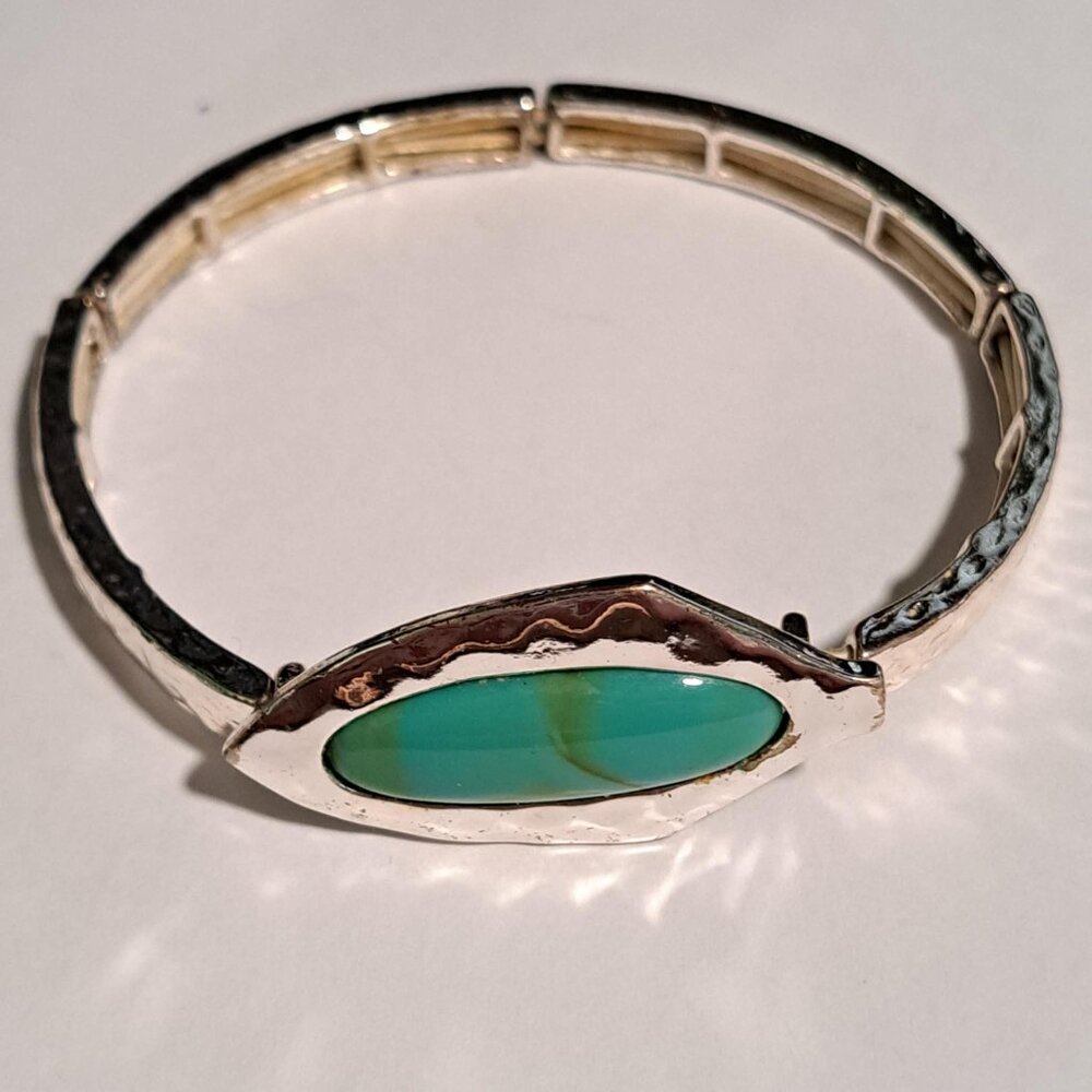 Turquoise and silver bracelet - Picture 5 of 6
